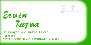 ervin kuzma business card